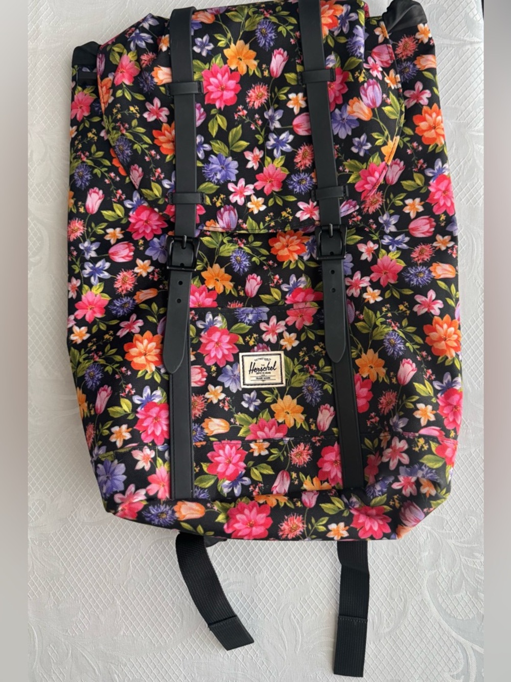 Herschel Floral Backpack • Black Multicolor • Great Condition